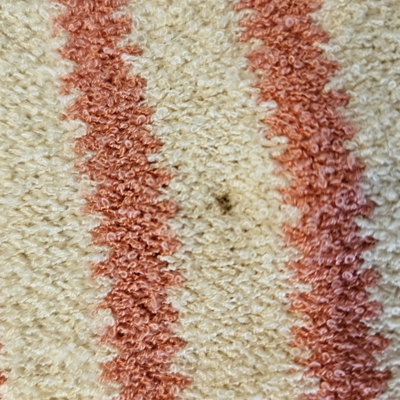 Promesa Oversized Striped Sweater Women’s Large Peachy Red White Cozy Knit - Picture 9 of 10